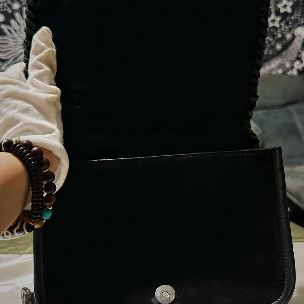 Vintage style Y2K Zara Black Crossbody Bag with Silver Chain - Picture 12 of 16